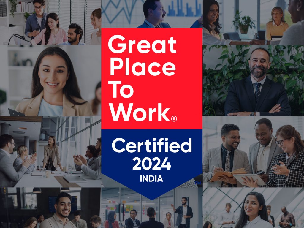 Collage of Best Workplaces with Great Place To Work Certification Badge.