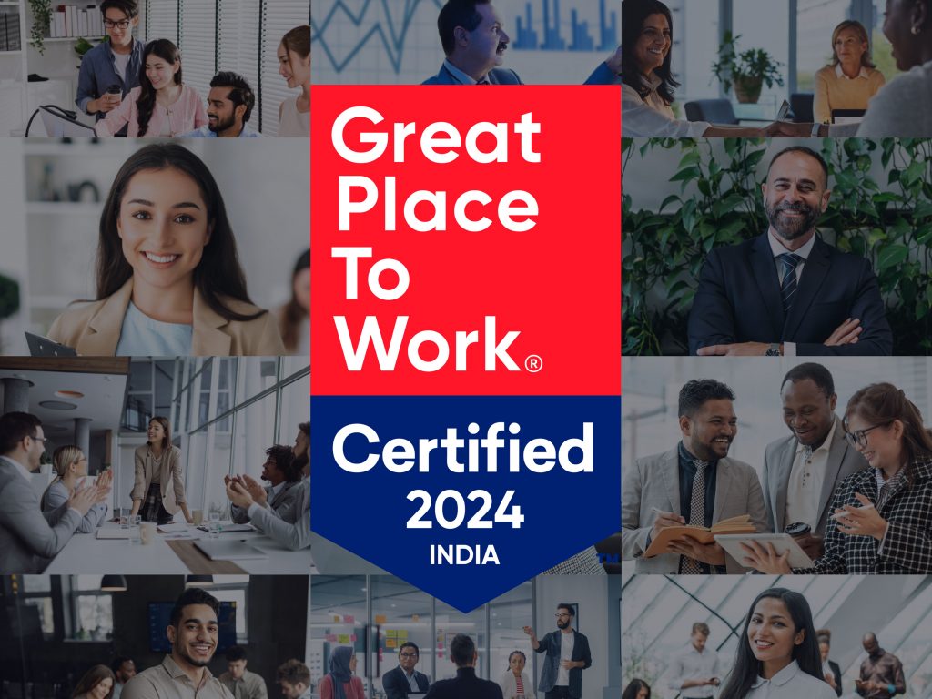 Collage of Best Workplaces with Great Place To Work Certification Badge.