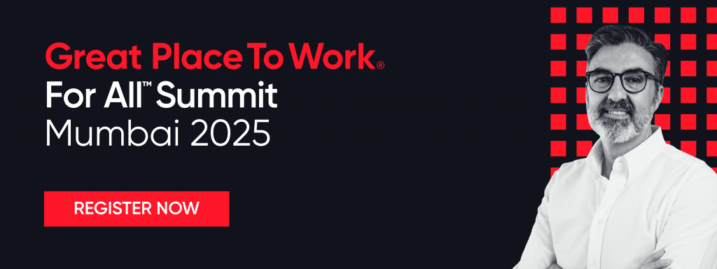 Banner for registering for the Great Place To Work® For All™ Summit 2025
 